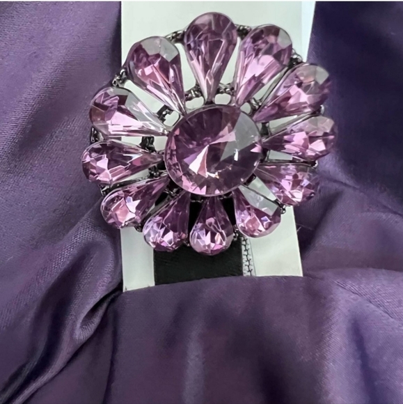 NWT Kate Spade Fur collar coat purple - Picture 4 of 12